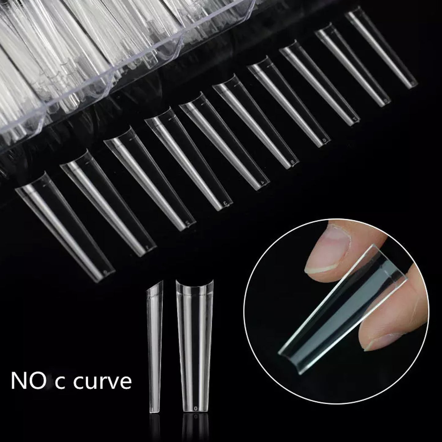 XXL Coffin Long Nail Tips No C Curve