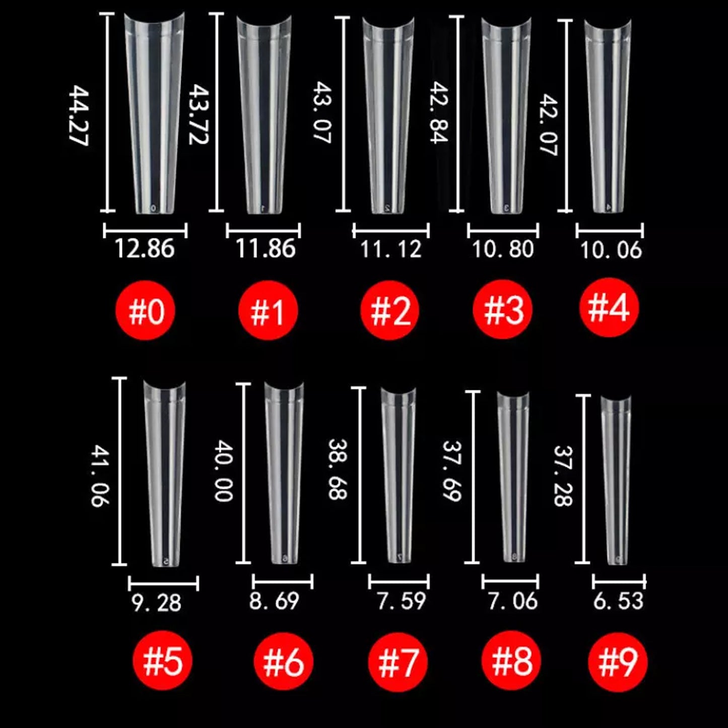 XXL Coffin Long Nail Tips No C Curve